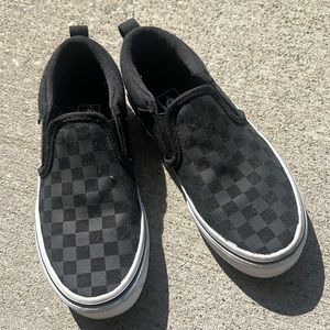 Boys slip on checkered Vans